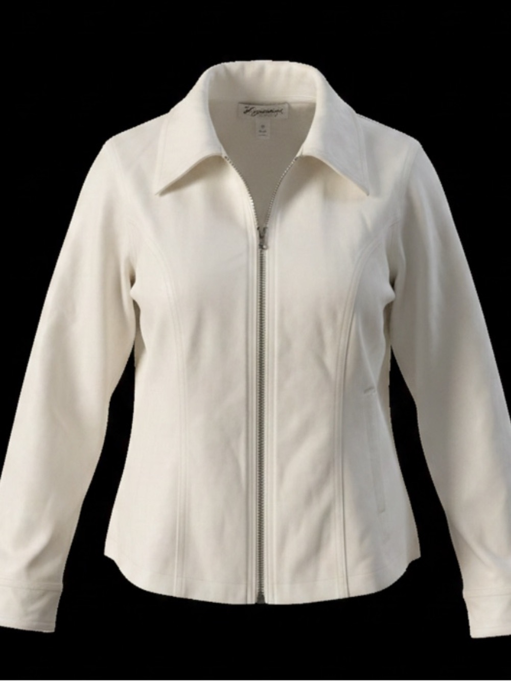 White/ Cream Zip Front 100% cotton Jacket